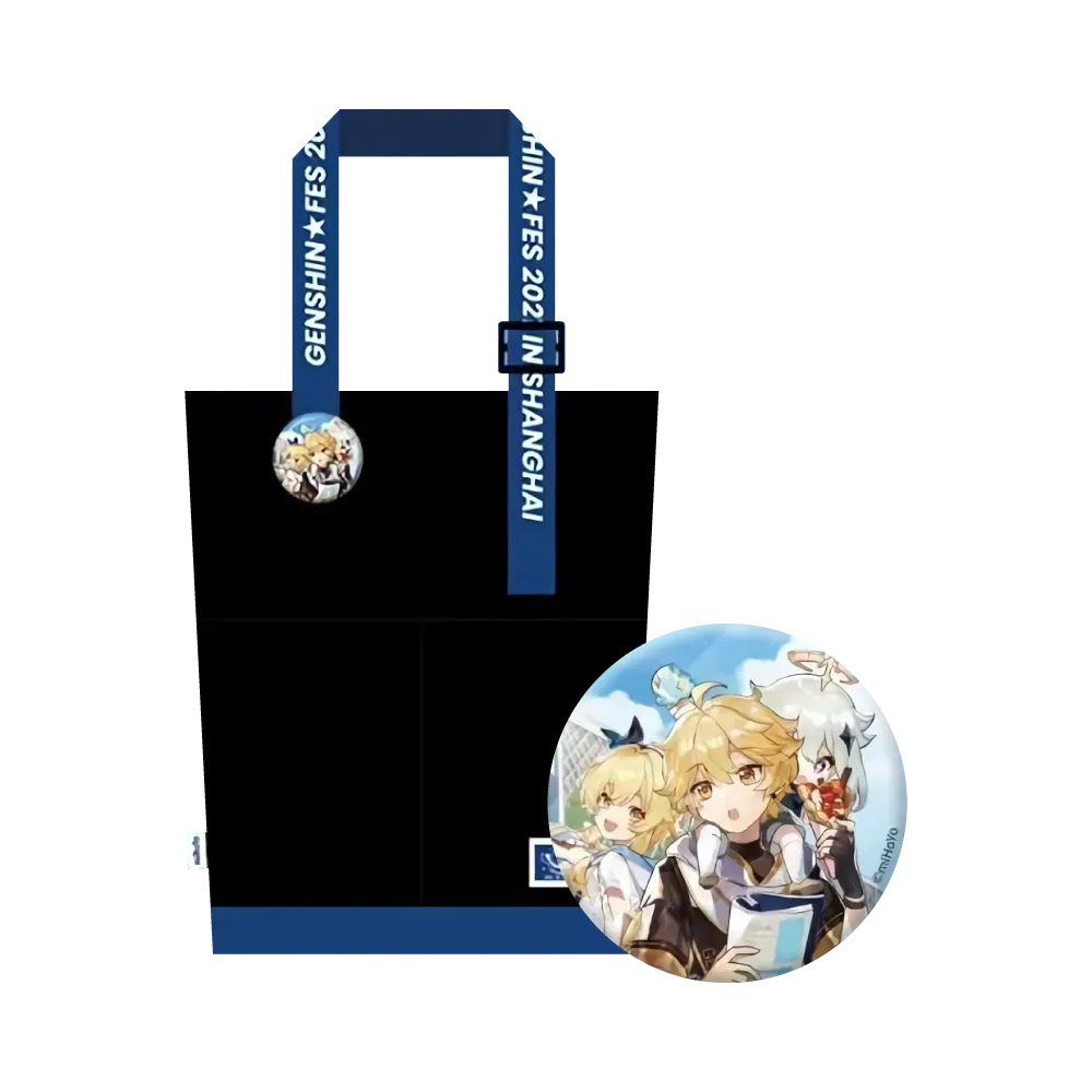 Genshin Impact Eco Bag + Can Badge Set (Festival)