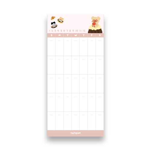 Teteum Friends Long Memo Pad
