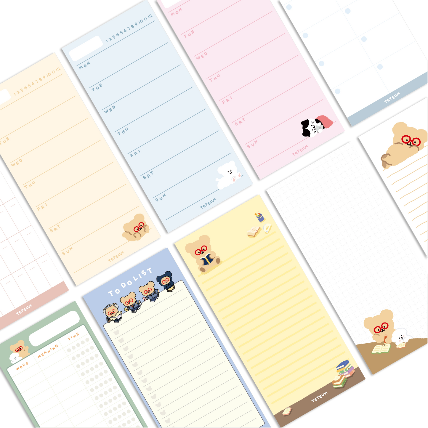 Teteum Friends Long Memo Pad
