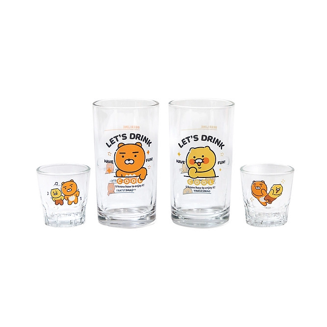 Kakao Friends Soju & Beer Glass Set (4P)