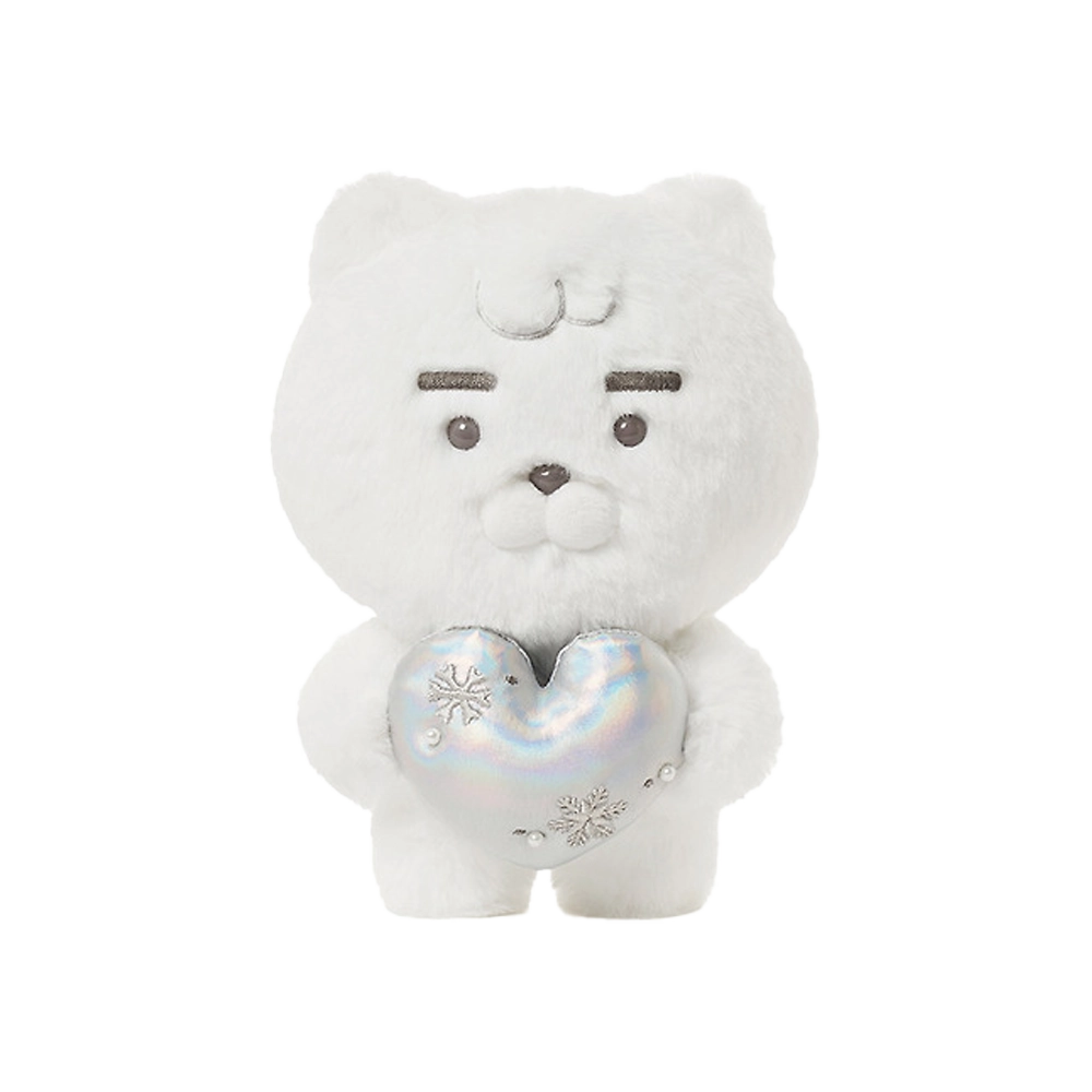 Kakao Friends White Silver Snow Heart Plush Doll