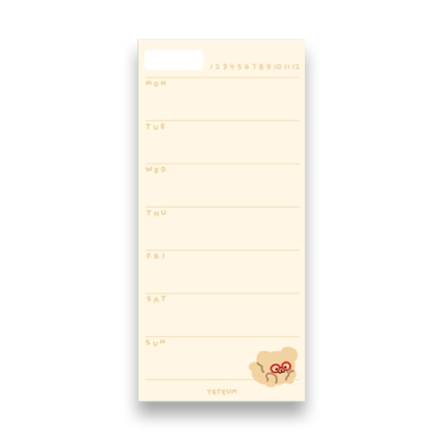 Teteum Friends Long Memo Pad