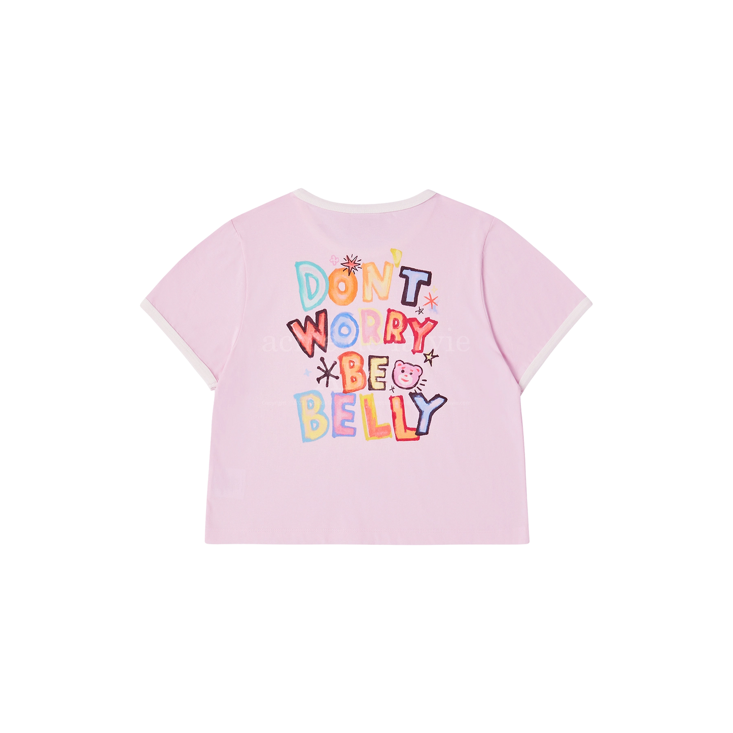 Bellygom X ADLV Belly Collage Logo Crop Short Sleeve T-Shirt