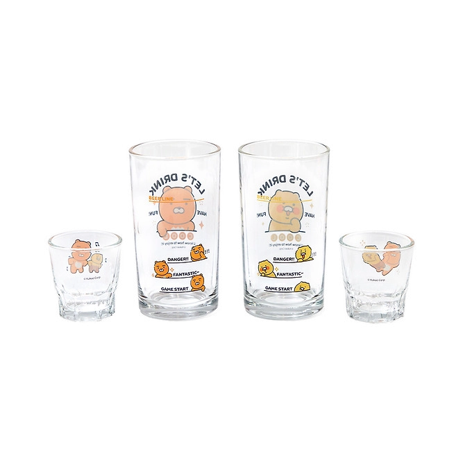 Kakao Friends Soju & Beer Glass Set (4P)