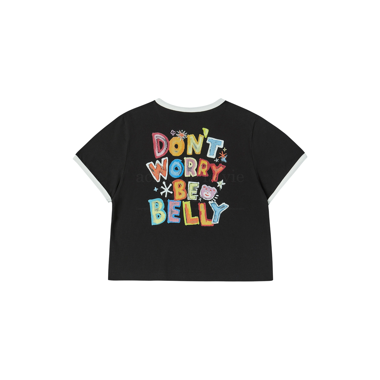 Bellygom X ADLV Belly Collage Logo Crop Short Sleeve T-Shirt