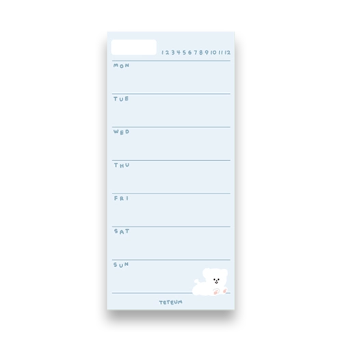 Teteum Friends Long Memo Pad