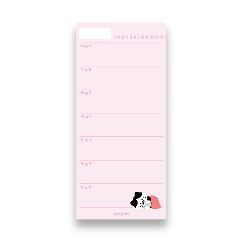 Teteum Friends Long Memo Pad