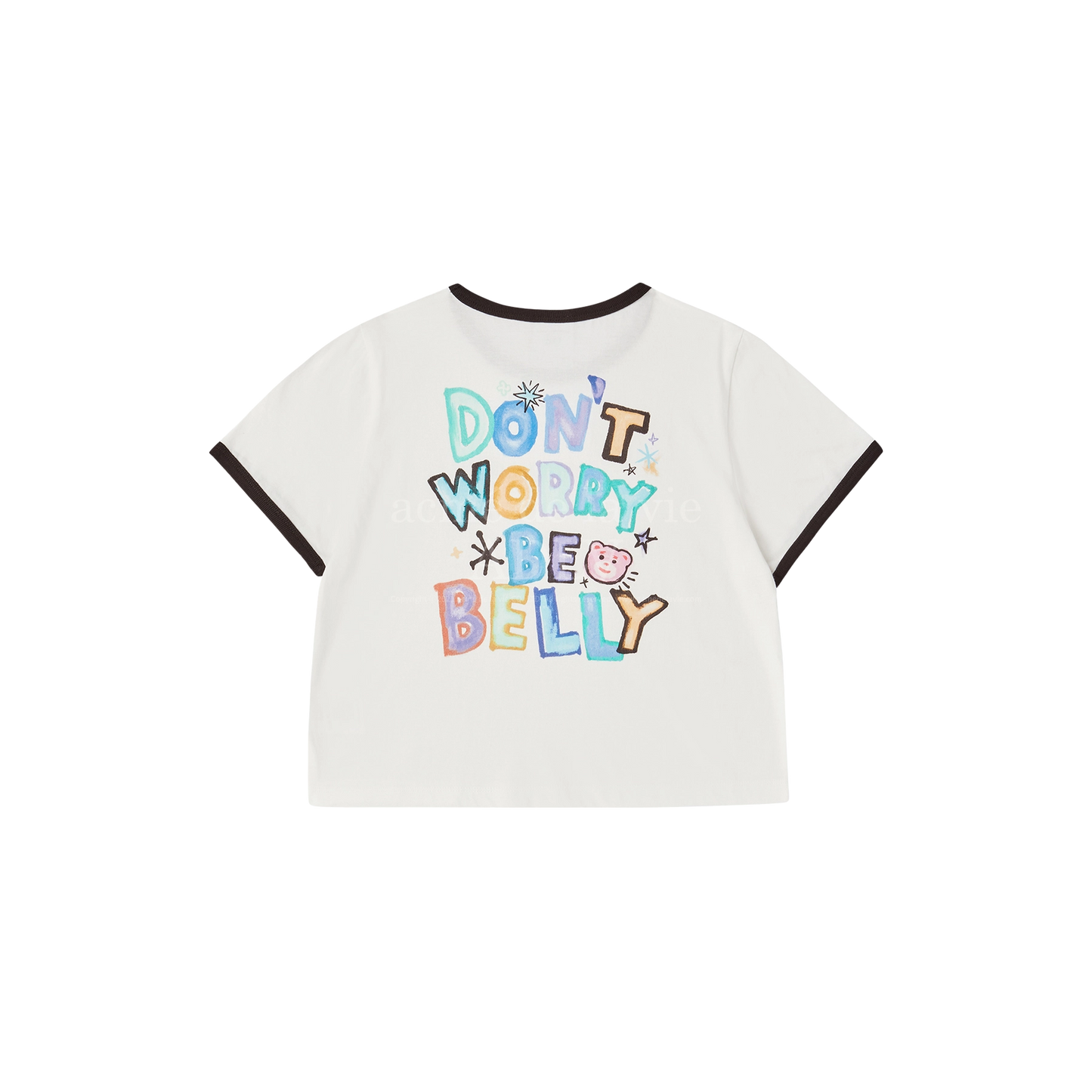 Bellygom X ADLV Belly Collage Logo Crop Short Sleeve T-Shirt