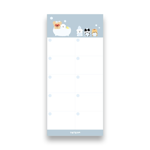 Teteum Friends Long Memo Pad