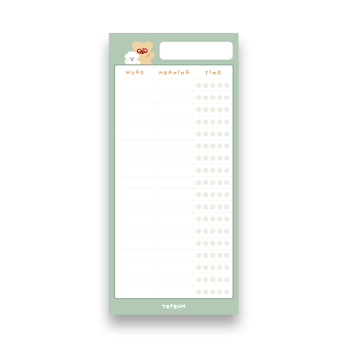 Teteum Friends Long Memo Pad