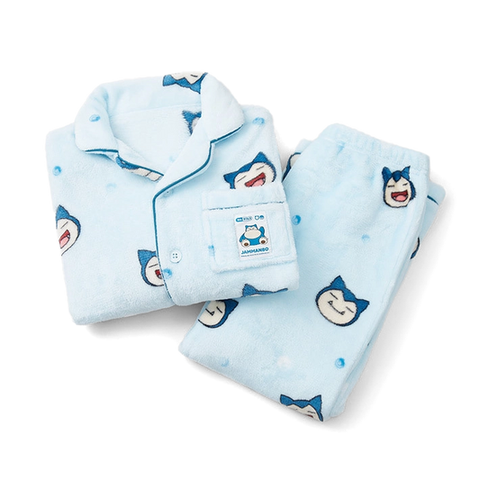 [Kids] Pokemon Fluffy Long Sleeves Pajama Set (Snorlax)