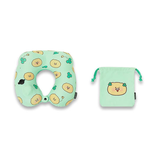 KAKAO FRIENDS [A Day of Fluffy Choonsik] Compact Neck Cushion & Pouch Set