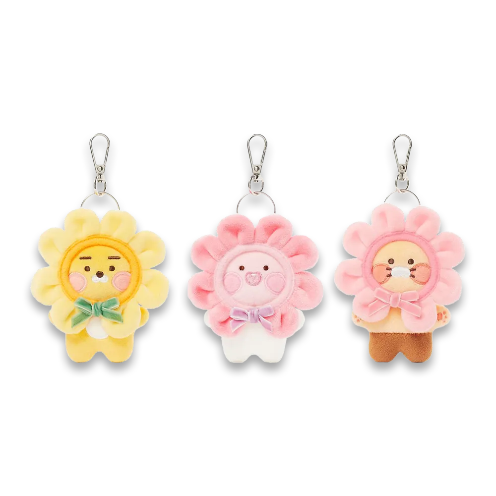 Kakao Friends Flower Blush Plush Doll Keyring