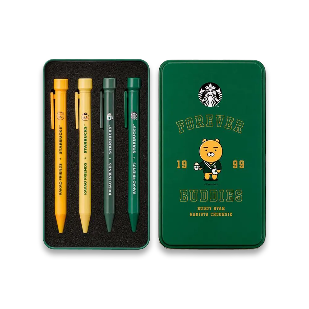 Kakao Friends X Starbucks Korea MyBuddy Stamp Pen Set (4P)