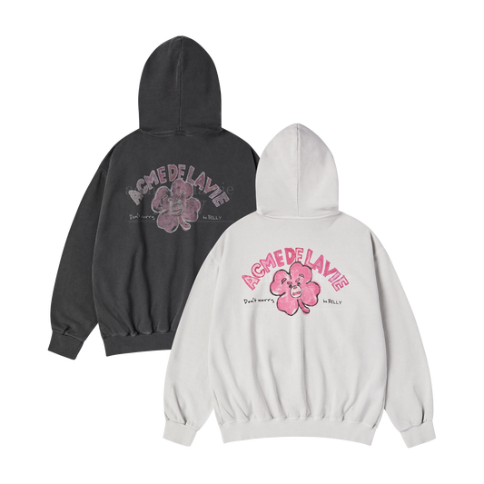 Bellygom X ADLV Clover Belly Pigment Zip-Up Hoodie