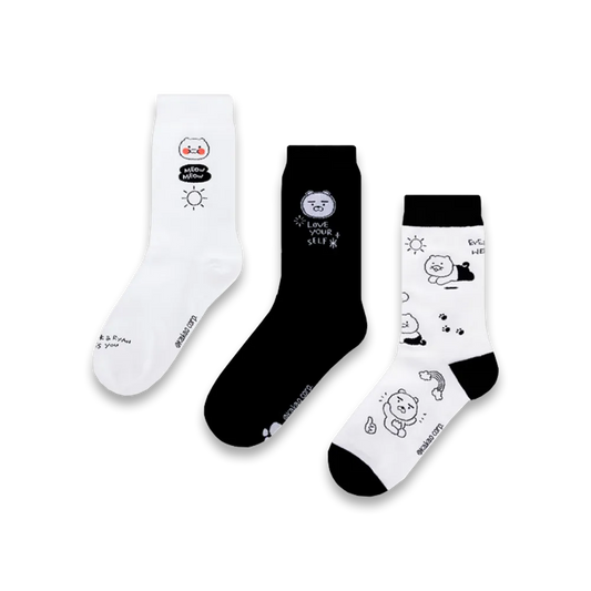 Kakao Friends [Doodle Doodle] Long Socks Set 3P