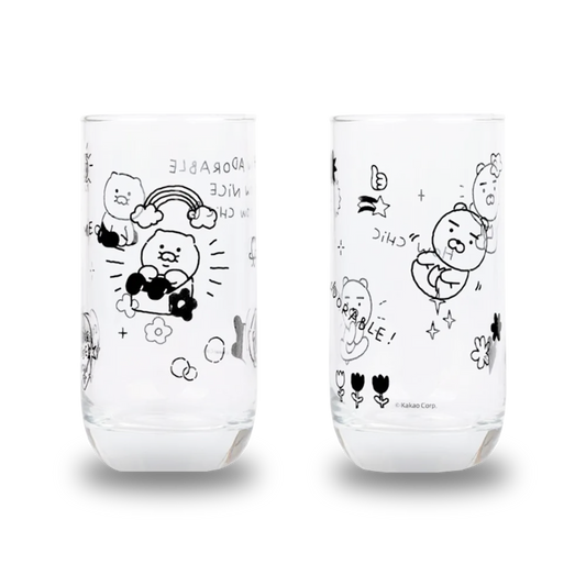 Kakao Friends [Doodle Doodle] Glass Cup Set 2P