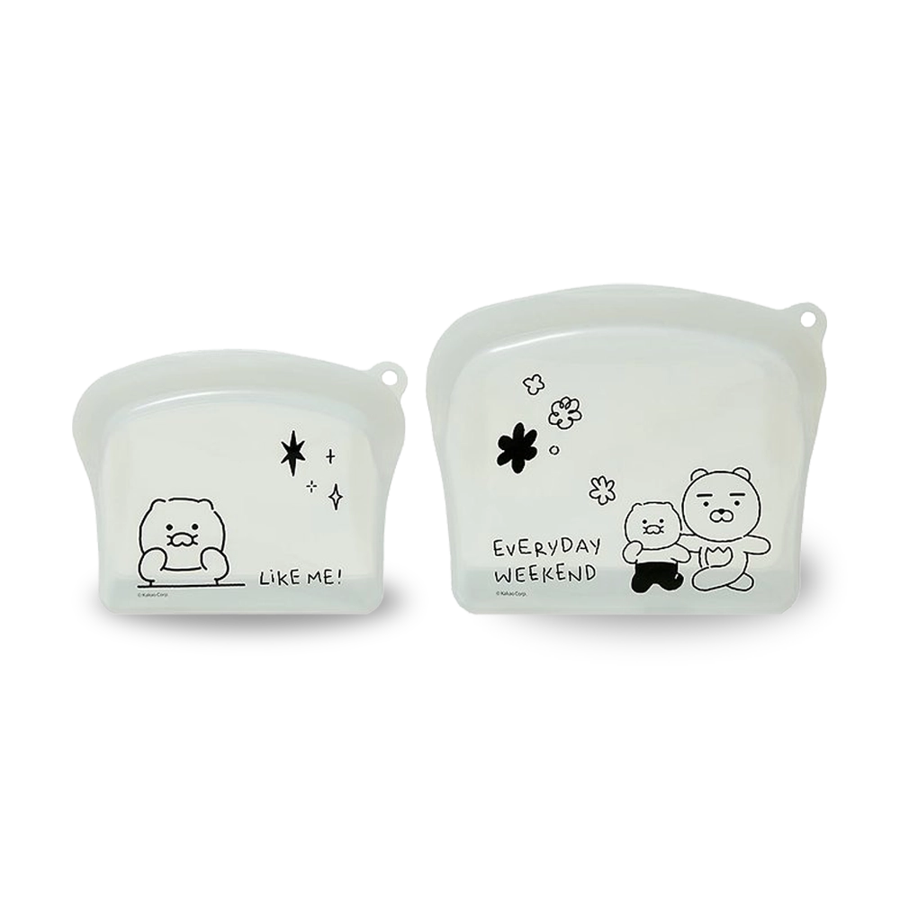 Kakao Friends [Doodle Doodle] Silicone Zipper Bag 2P