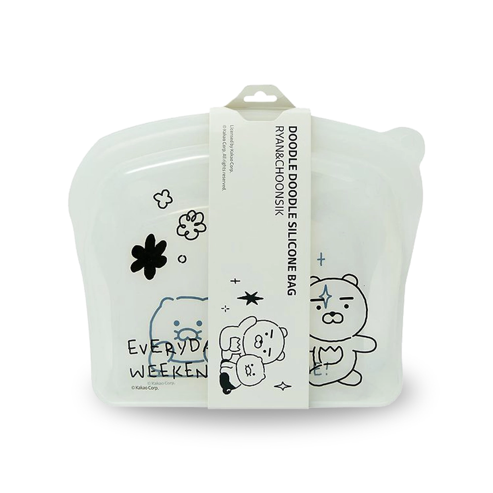 Kakao Friends [Doodle Doodle] Silicone Zipper Bag 2P