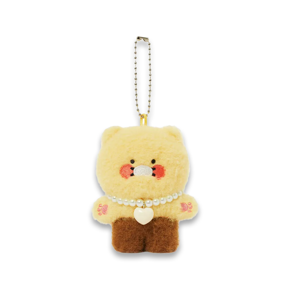 Kakao Friends Pearl Necklace Boucle Plush Doll Keyring