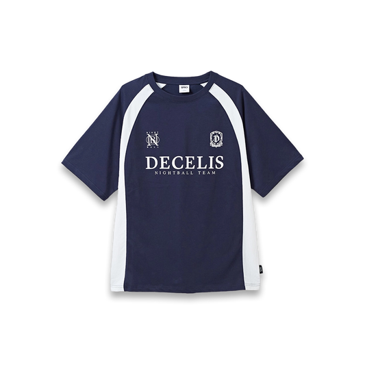 Dark Moon X SPAO [Nightball Collection] DECELIS Round Neck T-Shirt (Navy)