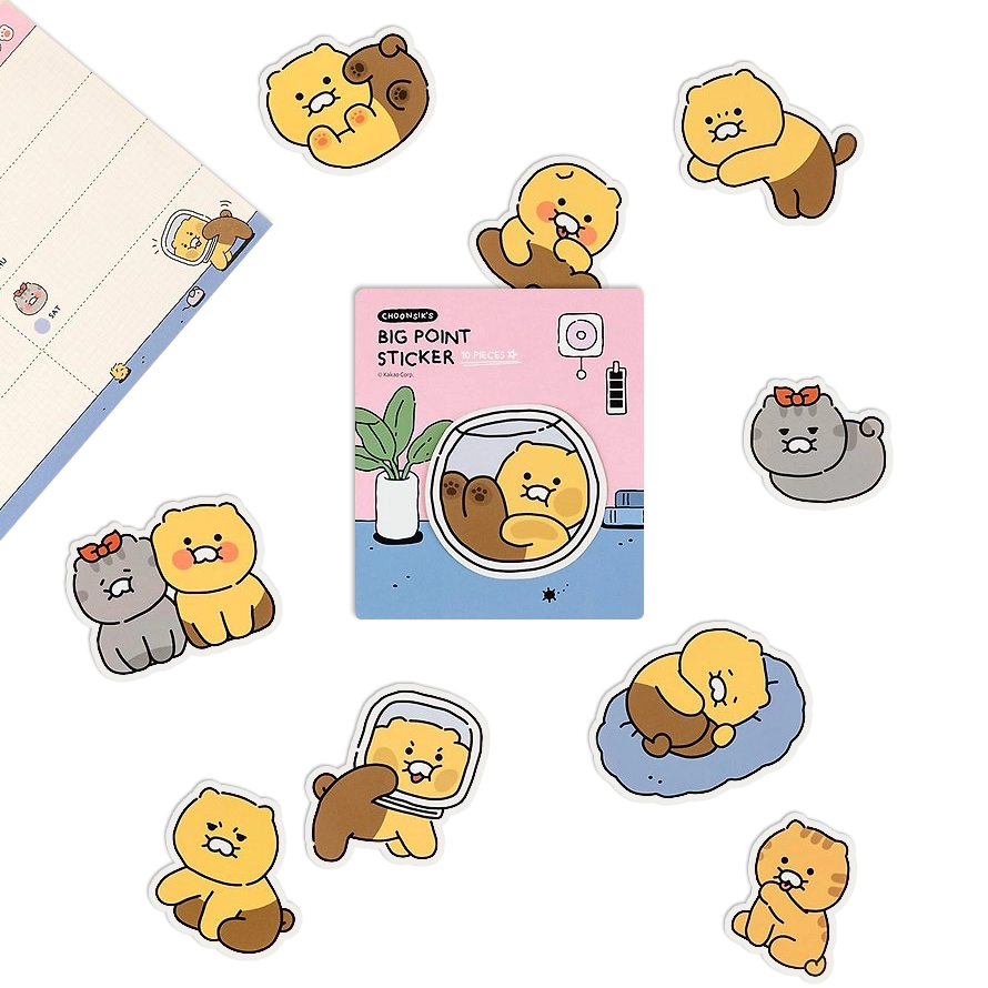 Kakao Friends [Ordinary Choonsik] Big Point Removable Sticker Set