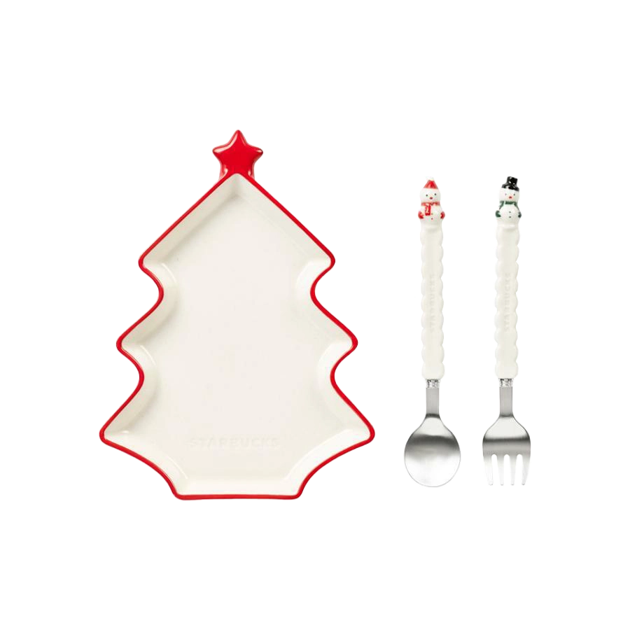 Starbucks Korea [Holiday Friends] Plate & Cutlery Set