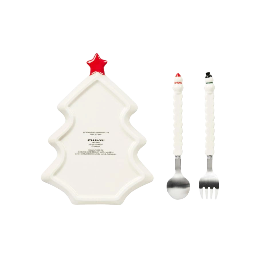 Starbucks Korea [Holiday Friends] Plate & Cutlery Set