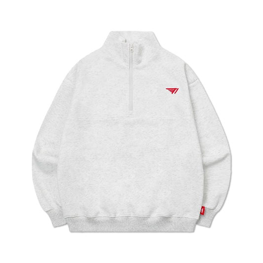 T1 Logo Half Zip Up Sweatshirt (Melange)