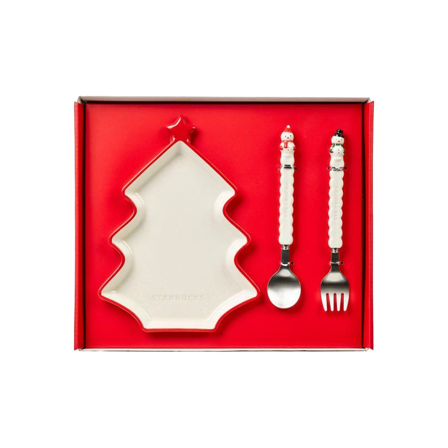 Starbucks Korea [Holiday Friends] Plate & Cutlery Set